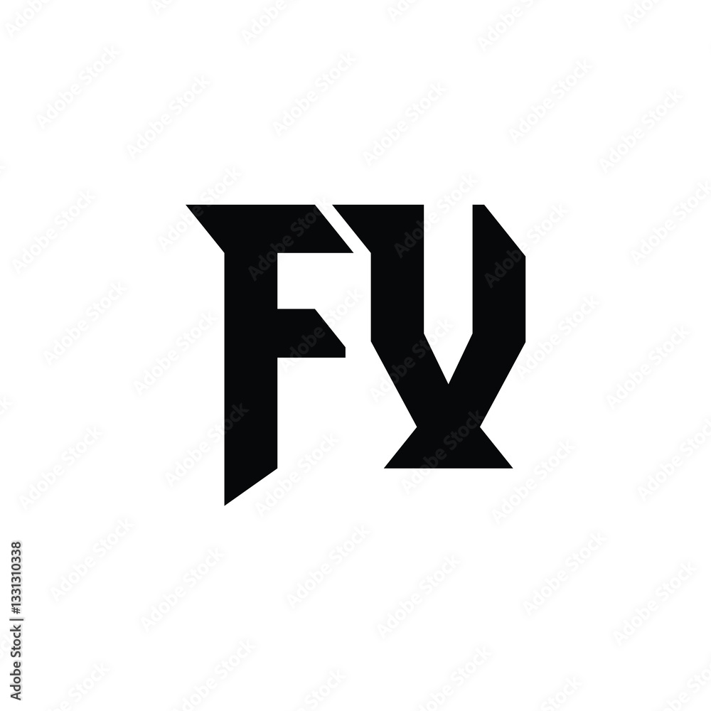 FV monogram logo design letter text name symbol monochrome logotype alphabet character simple logo FV monogram logo design letter text name symbol monochrome logotype alphabet character simple logo