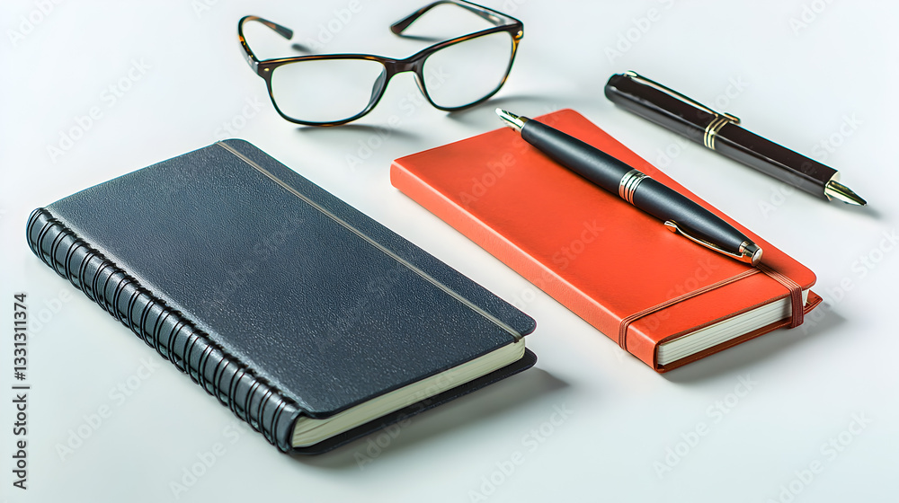 notebook and glasses notebook and glasses