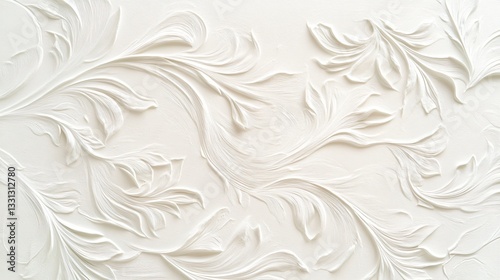 Elegant White Textured Surface with Floral Patterns for Interior Design and Home Decoration Ideas