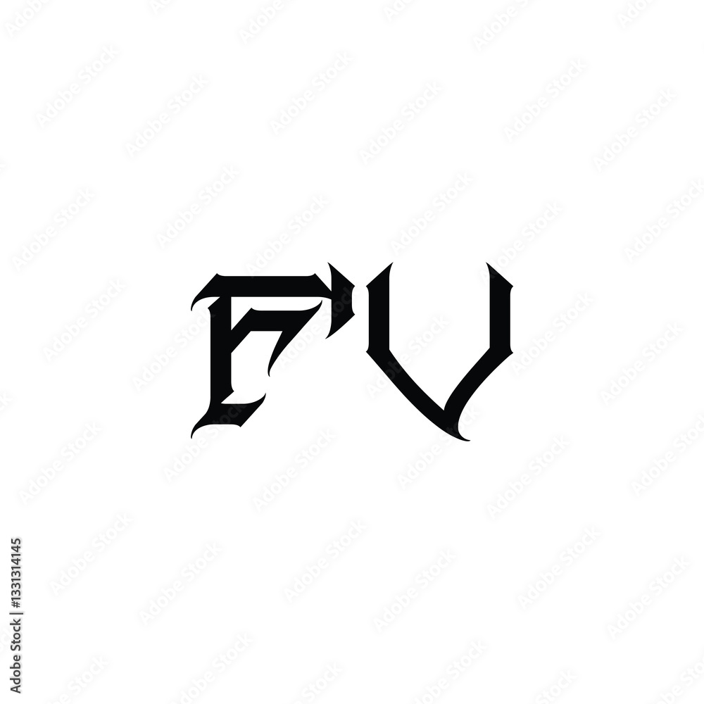 FV monogram logo design letter text name symbol monochrome logotype alphabet character simple logo FV monogram logo design letter text name symbol monochrome logotype alphabet character simple logo