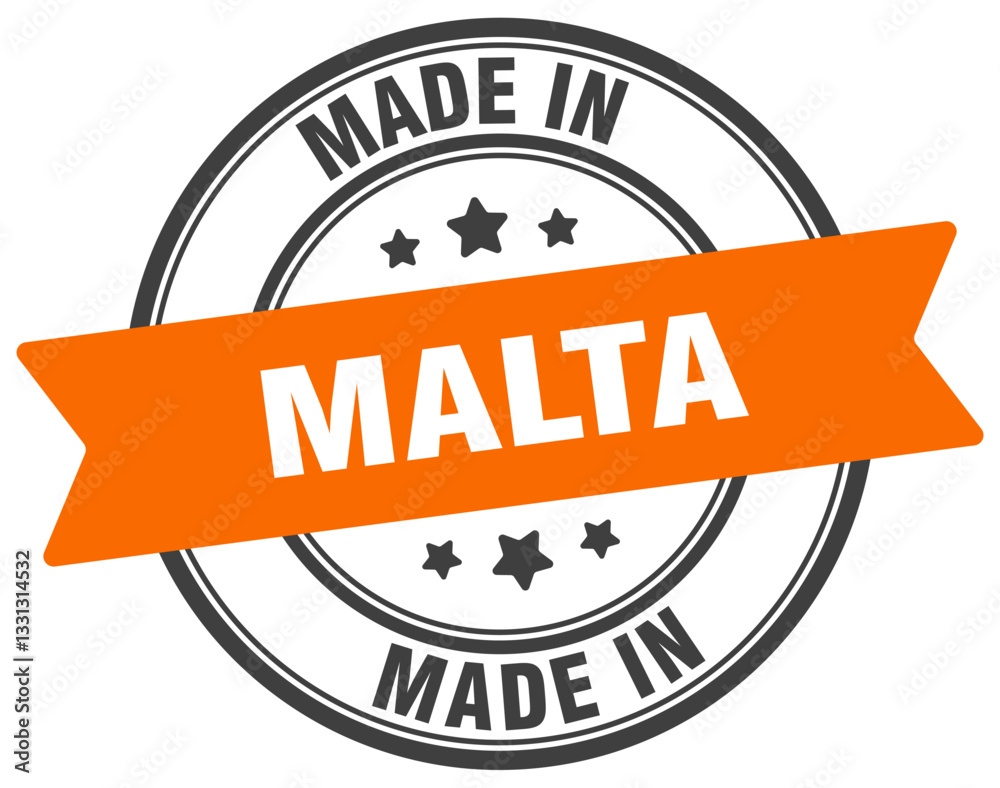 Fototapeta premium Made in Malta round sign. Made in Malta stamp.