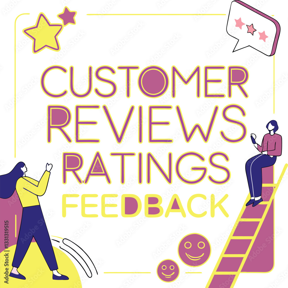 Neon-style digital illustration of customer reviews and ratings feedback concept. 3D Rendering Neon-style digital illustration of customer reviews and ratings feedback concept. 3D Rendering