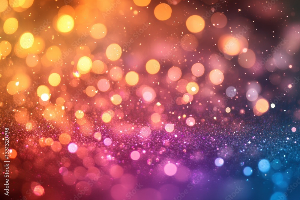 Vibrant bokeh lights, glitter texture, orange to blue gradient. Perfect background for festive, celebratory, or magical designs. Vibrant bokeh lights, glitter texture, orange to blue gradient. Perfect background for festive, celebratory, or magical designs.