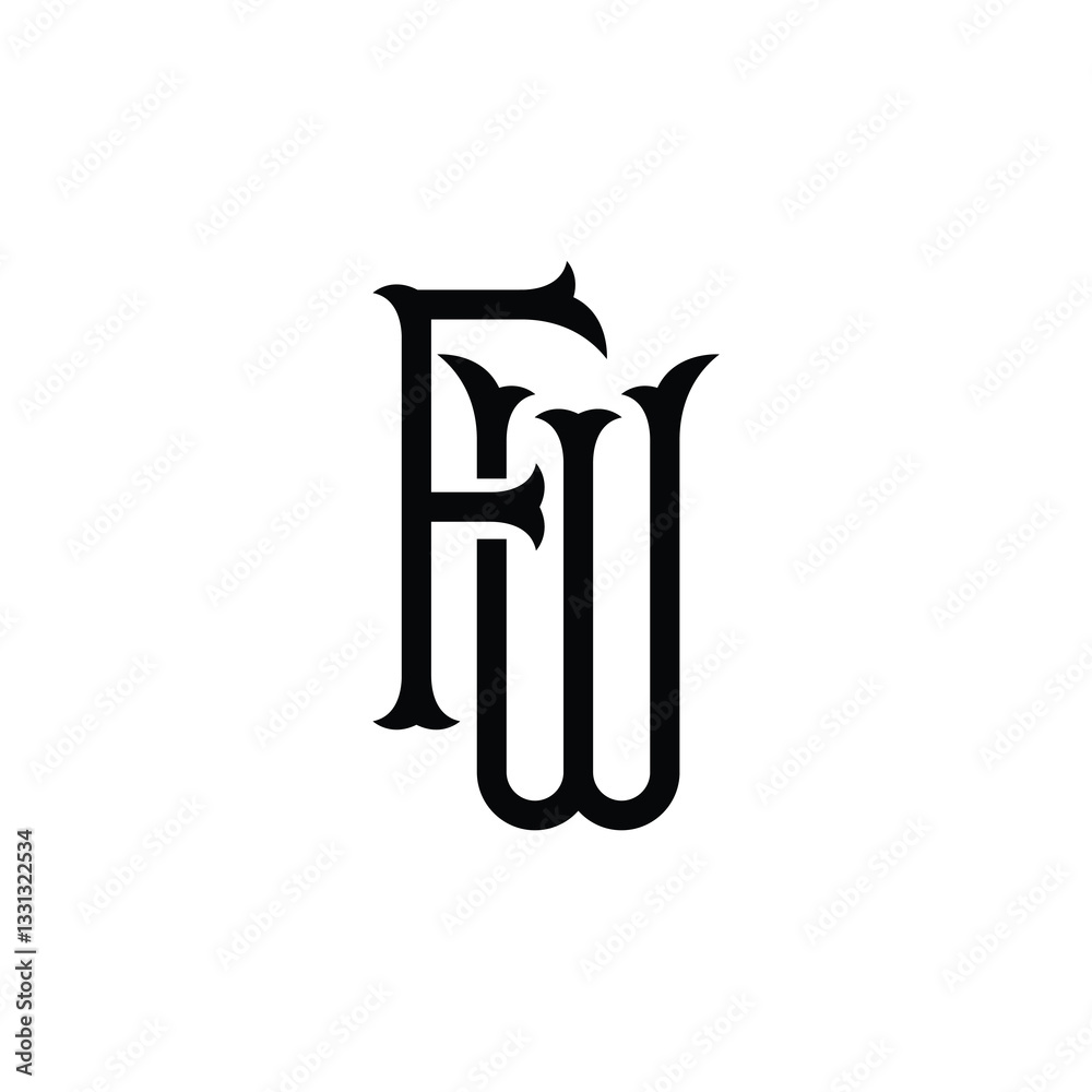 FW monogram logo design letter text name symbol monochrome logotype alphabet character simple logo FW monogram logo design letter text name symbol monochrome logotype alphabet character simple logo