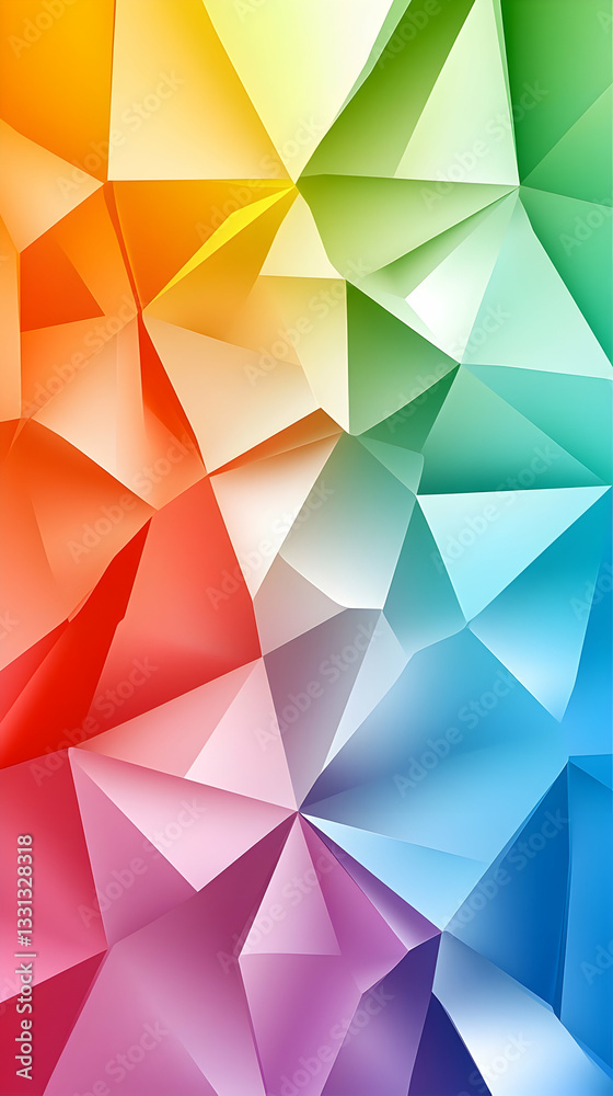 Obraz premium Vibrant rainbow low-poly geometric background