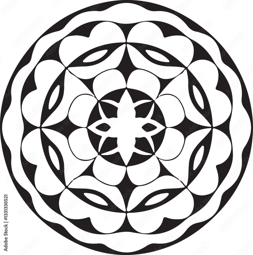 Easy Mandala Black and White Circle Outline - Mandala Coloring Pages for Adults and Kids - Simple Mandalas Easy Mandala Black and White Circle Outline - Mandala Coloring Pages for Adults and Kids - Simple Mandalas