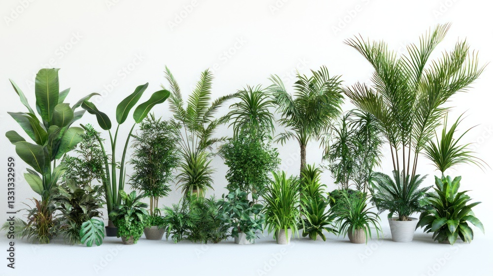 Obraz premium Lush Tropical Plants Collection: A Diverse Array of Indoor Greenery