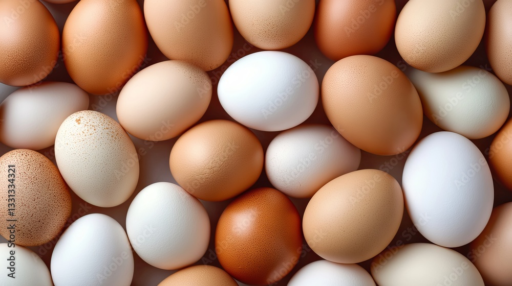 Farm Fresh Eggs on Wooden Table