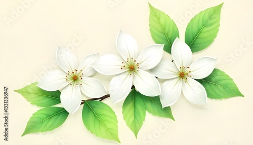 spring flowers on white background