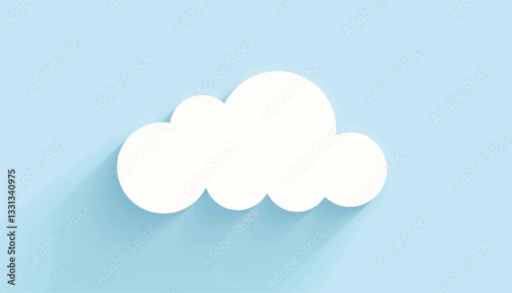 Geometric cloud floating in pastel blue sky, minimalist design Geometric cloud floating in pastel blue sky, minimalist design