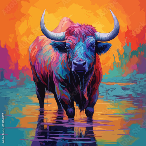 Vivid color buffalo