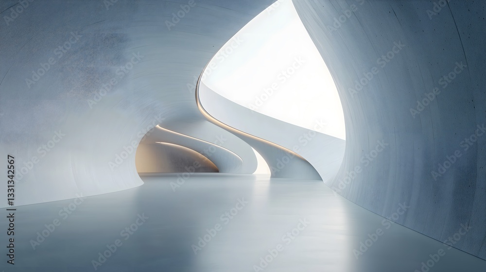 minimal abstract architecture, futuristic building interior with showcase area showroom minimal abstract architecture, futuristic building interior with showcase area showroom