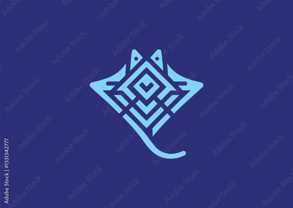 Geometric Stingray Logo – A fluid geometric stingray design, representing grace, agility, and the ocean. Geometric Stingray Logo – A fluid geometric stingray design, representing grace, agility, and the ocean.