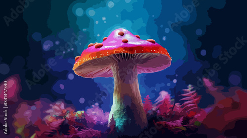 Vivid color mushroom