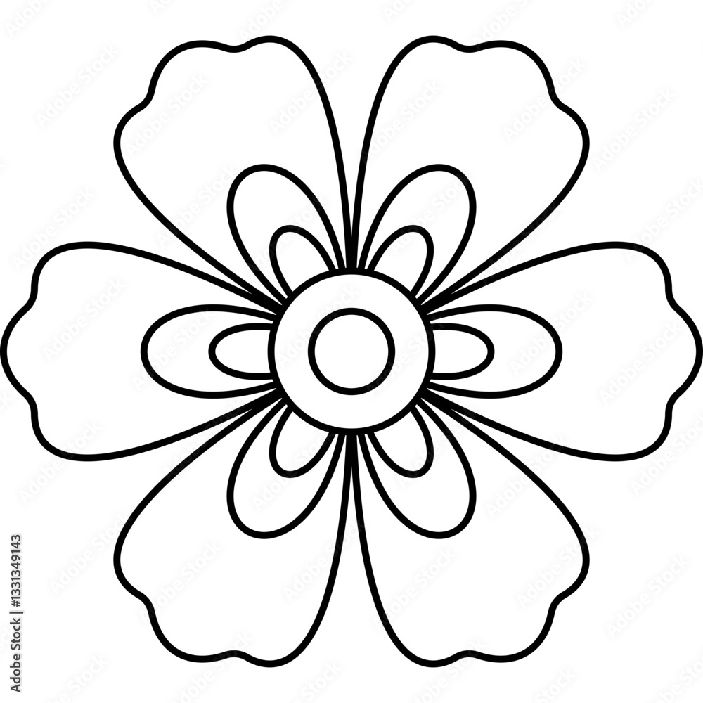 Abstract Flower Petals Line Art Illustration Abstract Flower Petals Line Art Illustration