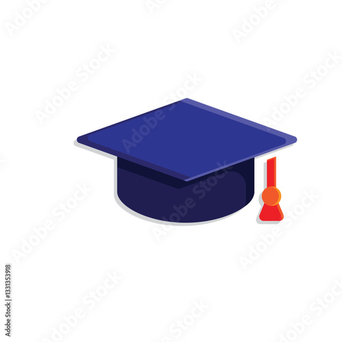 graduation icon. graduation cap toga vector. describes education, learning outcomes, undergraduate. for events, celebrations, flyers. flat color design style