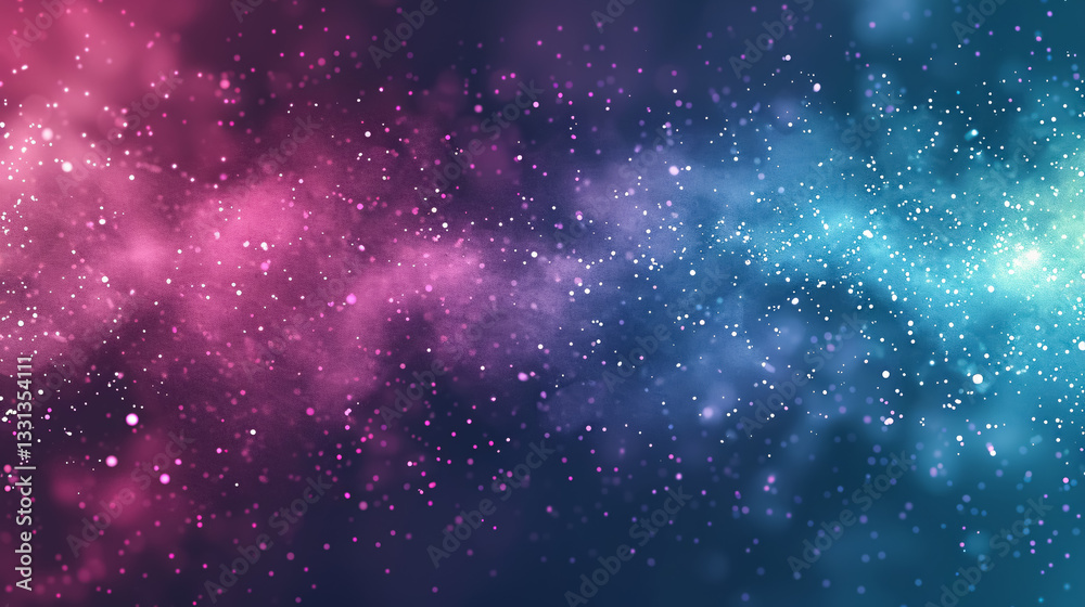 Obraz premium Wide header website banner design featuring shiny, glossy glitter, sparkle, and gradient colors in a modern and elegant abstract composition of green, teal, blue, purple, magenta, and pink.