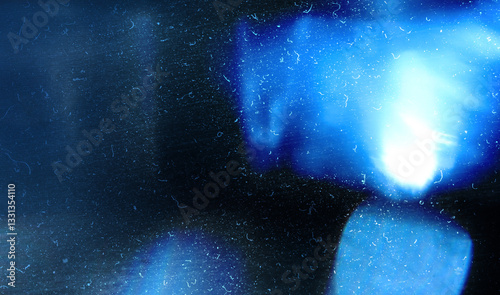 Fototapeta Naklejka Na Ścianę i Meble -  Abstract dark blue bokeh illustration background and effect overlay. Soft toned vibrant defocused decor template copy space backplate.