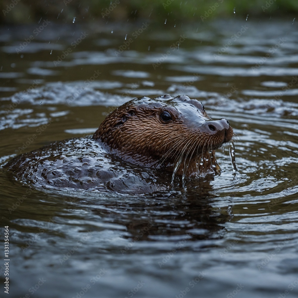Fototapeta premium otter in the water