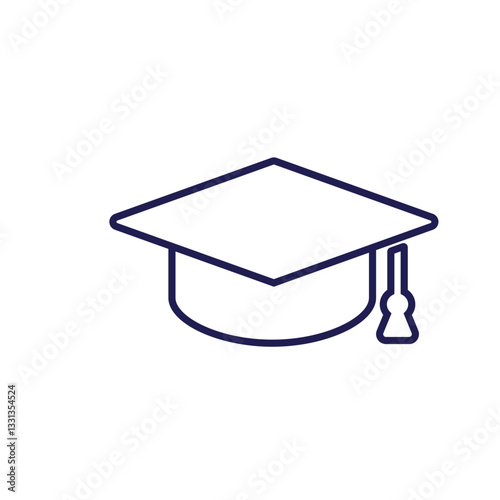 graduation icon. graduation cap toga vector. describes education, learning outcomes, undergraduate. for events, celebrations, flyers. Line design style