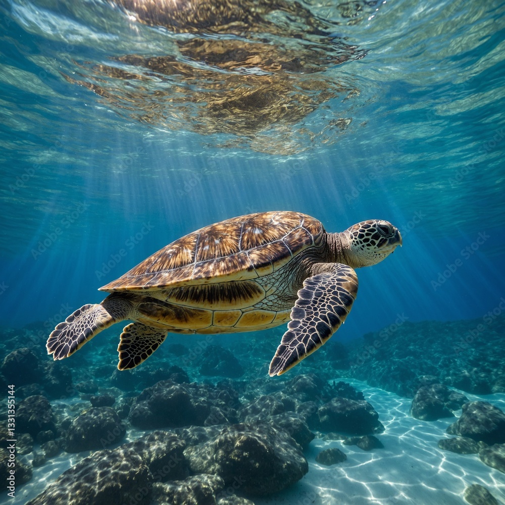 Obraz premium sea turtle swimming