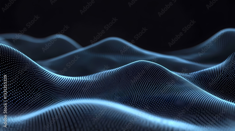 Abstract Waves in Blue Tones