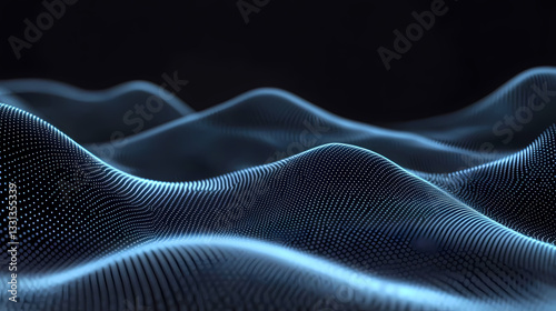 Obraz na płótnie Abstract Waves in Blue Tones w salonie