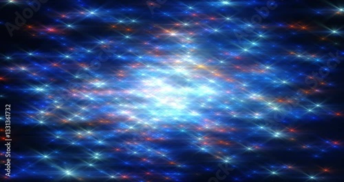 A fantastic universe of light, with shining stars flying. Repeatable video