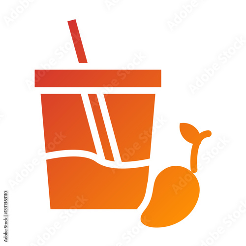 Mango Smoothie Vector Design Icon Style