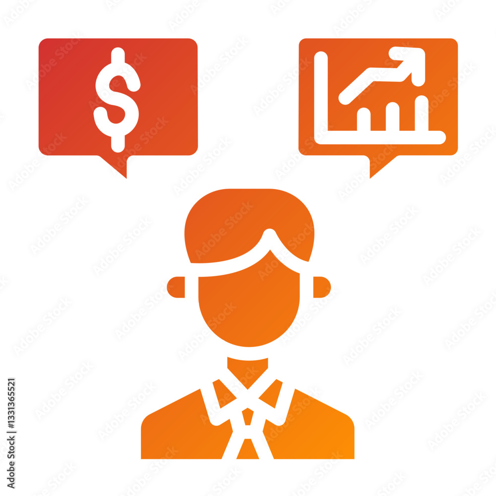 Vector Design Financial Advisor Icon Style Vector Design Financial Advisor Icon Style