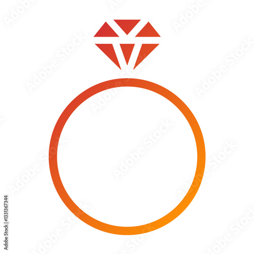 Vector Design Diamond Ring Icon Style