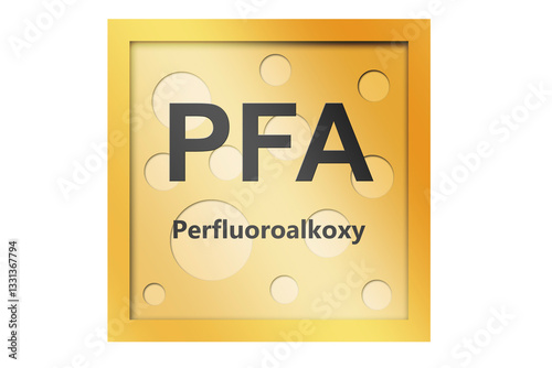 Perfluoroalkoxy (PFA) polymer symbol isolated