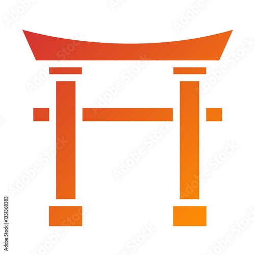 Vector Design Torii Gate Icon Style