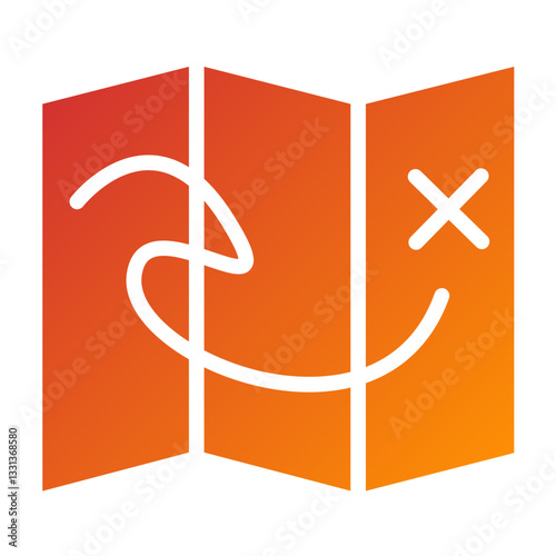 Vector Design Treasure Map Icon Style