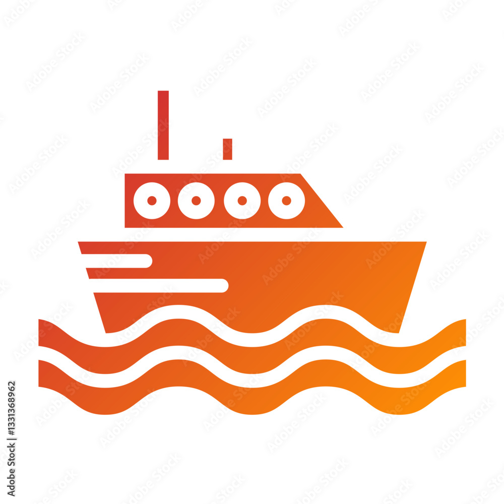 Naklejka premium Vector Design Ferry Boat Icon Style