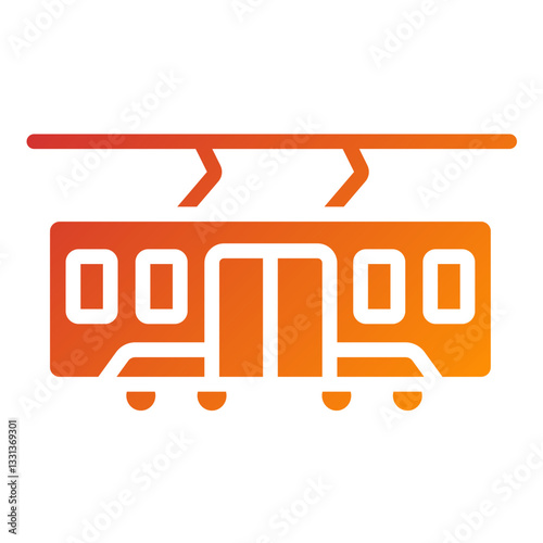 Vector Design Tramcar Icon Style