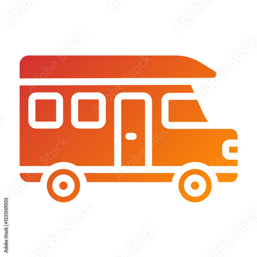 Vector Design Camper Van Icon Style