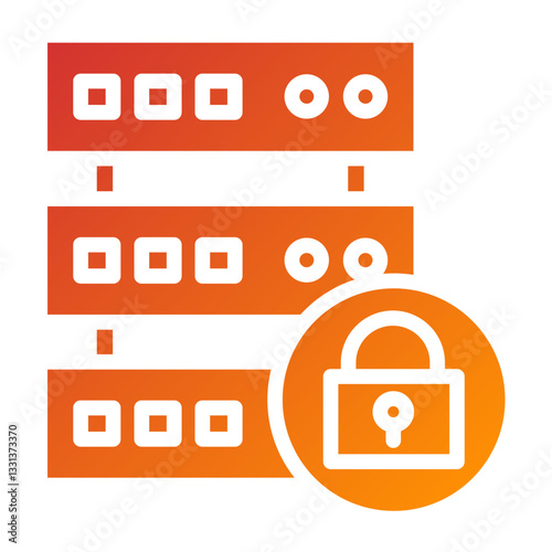 Vector Design Database Lock Icon Style