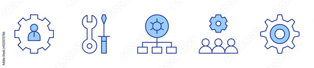 functional, settings, setting, team. Settings Icon vector illustration. Line Duotone style. Editable stroke functional, settings, setting, team. Settings Icon vector illustration. Line Duotone style. Editable stroke