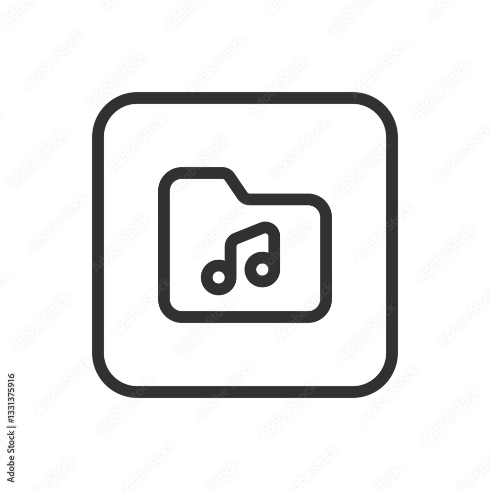 Folder Music Icon - Modern Simple Flat Vector for Web and Mobile Folder Music Icon - Modern Simple Flat Vector for Web and Mobile