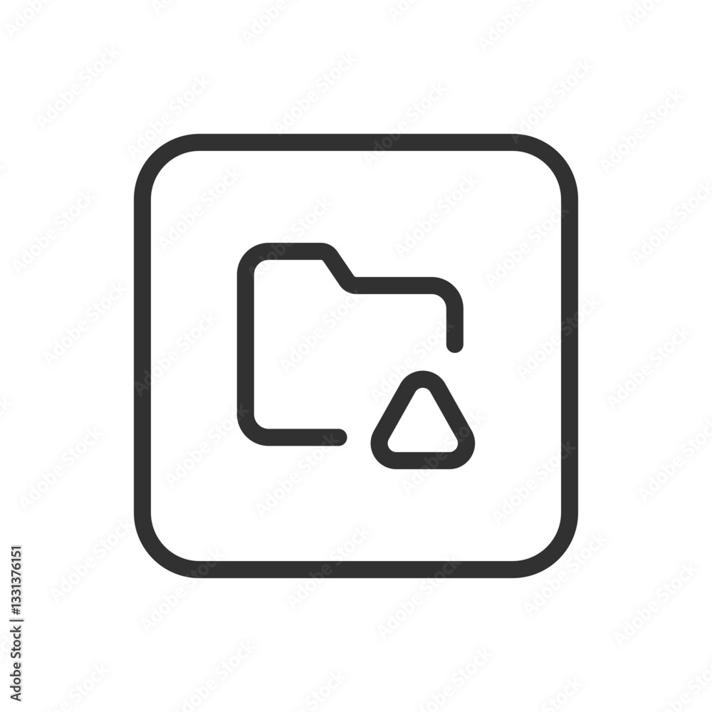 Folder Warning Icon - Modern Simple Flat Vector for Web and Mobile Folder Warning Icon - Modern Simple Flat Vector for Web and Mobile