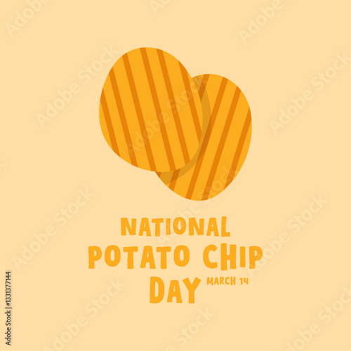 National Potato Chip Day. March 14. Flat design vector.