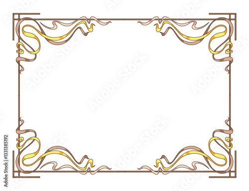 Frame in art nouveau style. Decorative curl element.