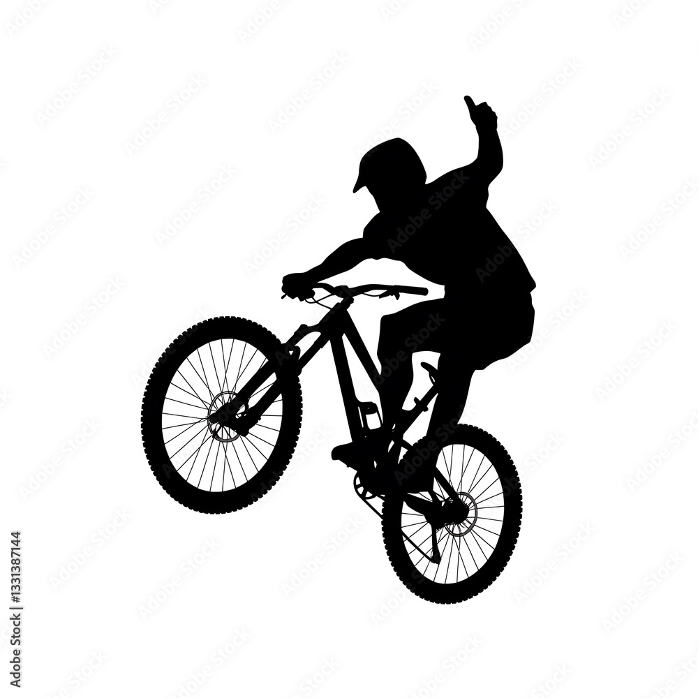 Fototapeta premium Silhouette of a cyclist 