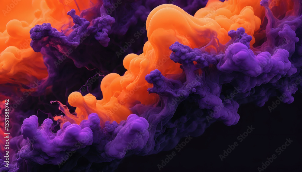 Obraz premium Electrifying neon orange to deep purple gradient, blending vibrant colors for a bold and intense visual effect