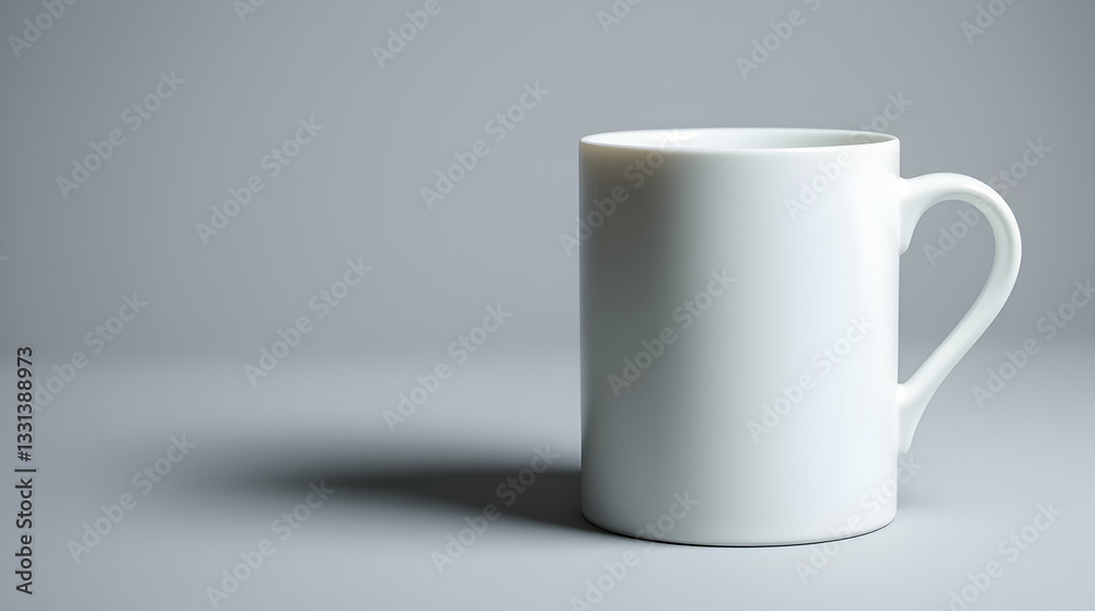 Fototapeta premium A white ceramic mug of hot espresso coffee sits isolated on a saucer, a perfect caffeine beverage for breakfast