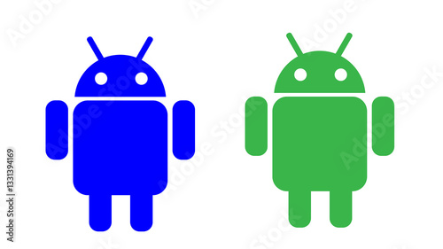 set of funny cartoon android
