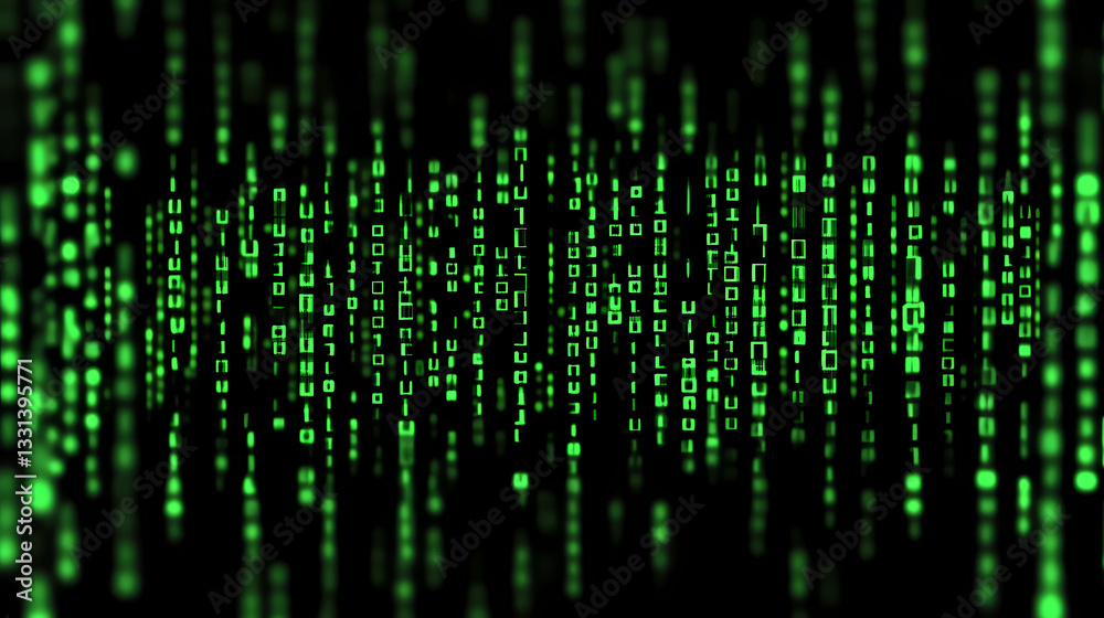 Digital Matrix of Green Numbers Digital Matrix of Green Numbers