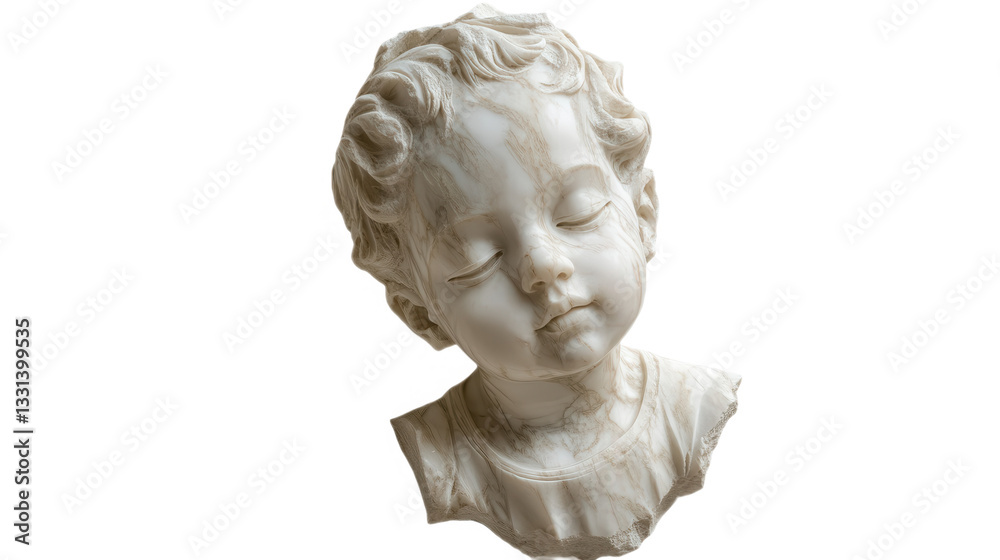 Obraz premium Captivating Marble Sculpture: A Timeless Portrait of Serenity and Grace, Evoking the Spirit of Classic Art with Exquisite Detail and Historical Charm