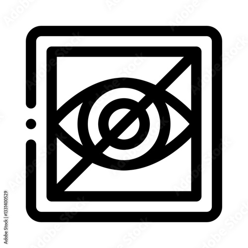 Crossed eye line icon